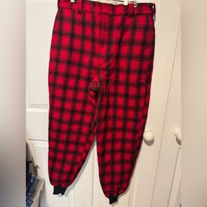 Woolrich Red and Black Plaid Sweatpants Cozy Loungewear